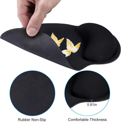 Keyboard Wrist Rest Pad and Mouse Pad Rest Memory Foam, Gaming Mouse Pad with Wrist Support, Ergonomic Wrist Pad for Computer/Laptop/Home/Office/School Key+Mouse Leaves-Cx